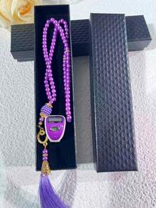 99 قطعة مجموعة سوار مسبحة مع خرز اللؤلؤ والشرابات + عداد خاتم، عداد إلكتروني للصلاة في الشرق الأوسط والعربية، تصميم ملون خفيف الوزن، عداد ليلي عادي وبإضاءة LED، عداد خاتم مريح للصلاة والتمارين والهدايا - للجنسين - متعدد الألوان - مشاهدة 15