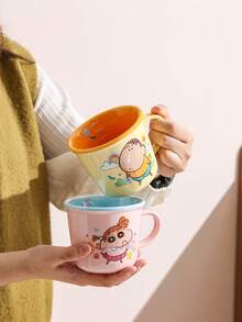 CRAYON SHINCHAN 1个正版蜡笔小新陶瓷马克杯，高品质卡通咖啡杯，可爱创意马克杯，情侣早餐杯，生日和节日礼物 - 彩色 - 查看 6