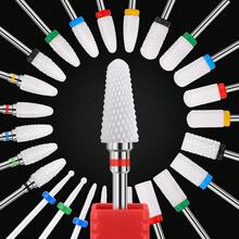 3pcs Ceramic Nail Polish Remover Drill Bits, Replacement Grinding Heads For Manicure & Pedicure - Multicolor - View 2