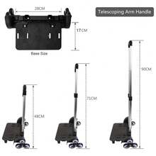 Carrito plegable de aleación de aluminio, carrito para mochila escolar, mochila plegable con ruedas de aluminio, ideal para viajes y uso en el campus. - Negro - Ver 6