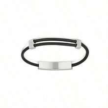 优雅银色吊牌皮革手链，男女皆宜 - 黑色皮革表带，饰有斜向互扣式 G 银色吊牌，滑动式搭扣，采用现代意大利工艺精制而成，是生日、情人节或日常佩戴的理想之选 - Gucci YBA774464001 - 黑色 - 查看 3