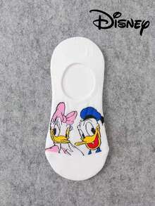 Disney 5双装迪士尼男女通用短袜，米奇、米妮、唐老鸭、黛丝卡通图案，新颖透气时尚袜，夏季礼物 - 彩色 - 查看 3