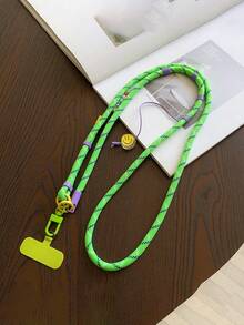 1pc 7mm Smiling Face Adjustable Lanyard, Unisex Outdoor Hiking Multi-Function Halter Phone Holder Compatible With Android And Most Smartphone,Gifts For Mother, Family, Friends, Kids, Birthday, Holiday Phone Chain - Multicolor - View 5