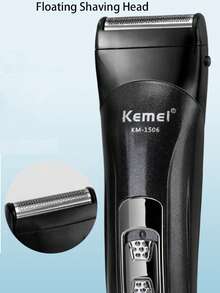 Kemei KM-1506 电动理发器剃须刀胡须剃刀面部脱毛器鼻毛耳毛修剪器三合一 USB 充电男士理发机，价格实惠，热销家用理发器，适合全家使用。 - 黑色 - 查看 10