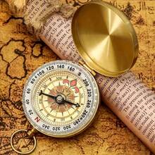 Durable Brass Glow-In-The-Dark Compass - Waterproof, Portable Mini Compass Suitable For Camping And Hiking, Pocket Watch Flip Cover Luminous Compass, Camping Accessories, Outdoor Navigation Tool, Retro Style, Portable, Suitable For Hiking, Exploration, Mountaineering, Fishing, Outdoor Activities, Travel Accessories, Survival Tools, Trekking Gear, Camping, Sports Accessories, Men's Gifts, Personalized Gifts - Multicolor - View 2