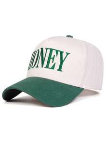 1pc Color Block Letter Embroidered Baseball Cap, Fashion Versatile Polyester Snapback Hat, Suitable For Daily Wear, Great Gift For Family, Friends, Boyfriend/Girlfriend, Suitable For Christmas, Mother's Day, Father's Day, Teacher's Day, Birthday - Multicolor - View 13