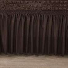 Modern Style Polyester Fiber Solid Color Bubble Gauze Simple Style Elastic All-Inclusive Lace Design Sofa Cover, All Seasons Scratch Resistant Elastic Living Room Sofa Cover Pet Anti-Dirty Universal Sofa Protector Home Decoration - 咖啡棕 - 查看 6