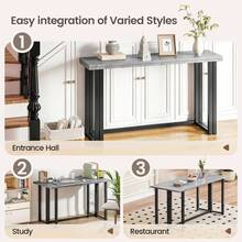 Dining Table And Chairs Set Of 4,Concrete Effect Folding Table With Upholstered Faxu Leather Chairs For Dining Room,Kitchen - Cement Gray Table + Linen Gray Chair - View 7