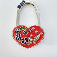 心形可折叠金属包挂架，桌面包挂架，钱包和手提包收纳挂架