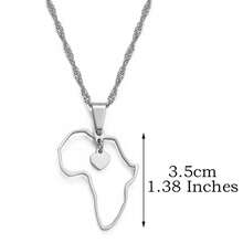 1pc Africa Map & Country Name Pendant Necklace, Suitable For Women And Men, Africa Map Jewelry, Nigeria, Ghana - Multicolor - View 30