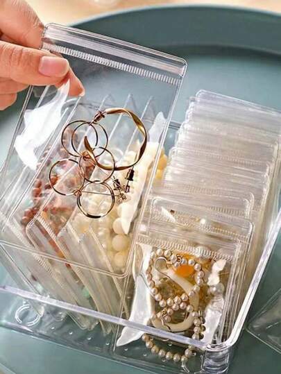 20/5pcs PVC Clear Resealable Jewelry Bags, Transparent Ziplock Jewelry Bags, Antioxidant Jewelry Bags, Jewelry Storage Bags, Independent Jewelry Storage Bags, Dustproof Transparent Jewelry Storage Bags ,Jewellery Box,Pouch,Makeup Brush Holder,Brush Holder,Perfume Organiser,Pouch Bag,Gifts For Women,Christmas Gifts,Gift Ideas For Women