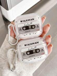 Retro Music Cassette Tape Radio Headphone Case, WALKMAN Element Headphone Case, Y2K, Transparent Headphone Case With 1 Headphone Case Hanger, Compatible With AirPods Case, Headphones, Compatible With AirPods Pro 3 Case, Compatible With AirPods Pro (2nd Generation), Compatible With AirPods 3, Compatible With AirPods Pro, Compatible With AirPods 1/2, Compatible With AirPods 4 Case Cover - Multicolor - View 1