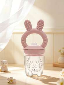 Customized Silicone Fruit & Vegetable Teether, Rabbit Design, Squeezable Teeth Section, Unique Gift For Infants And Toddlers - Multicolor - View 8