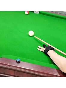 1 Pair Billiard Gloves, 3-Finger Snooker Gloves, Non-Slip Cue Gloves, Suitable For Left And Right Hands, Adult Party Game - Black - View 5