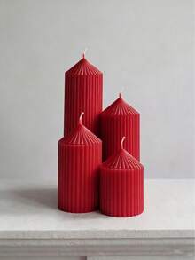 勃艮第酒红色尖头圆柱形香氛蜡烛，采用大豆蜡和石蜡制成，蜡烛套装包含1支香氛蜡烛，燃烧时间长达50小时，适合斋月装饰、生日礼物、女友礼物、女士礼物、家居装饰、桌面装饰、母亲节礼物。 - 酒紅色 - 查看 2