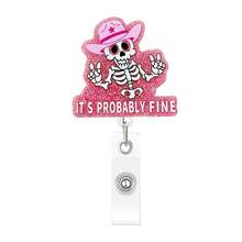 1pc Glitter Acrylic Badge Reel Retractable ID Card Holder Clip, Nurse/Doctor Badge Reel Gift, Retractable Badge Reel - Multicolor - View 15
