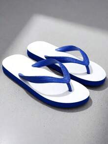 Klassiska gummiflip-flops för män, slitstarka, halkfria, fritids- och strandkläder - Blå - Visa 13