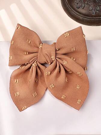 1pc Fashionable Bowknot Hair Clip, Simple Floral Bowknot Fabric Hair Accessory, Fresh And Gentle Atmosphere