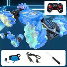 RC Off-Road Climbing Car 4WD Remote Control Stunt Drift Transforming Vehicle - Blue - View 3