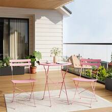Outdoor Table & Chair Sets - Pink - View 3