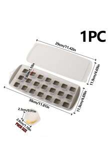 1个带盖硅胶冰格，21格，方形和圆形可选，TPR软底，PP硬盖防止串味，冰块轻松取出，不碰撞、不飞溅，家用冰箱必备 - 彩色 - 查看 15