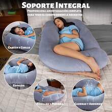 T-FOUR Almohada para el Embarazo,Almohada de Maternidad en Forma de U,Brinda Soporte para Todo el Cuerpo,Múltiples Formas de Uso,Mejor Compañero para Mujeres Embarazadas Descansen.(Gris) - Gris - Ver 2