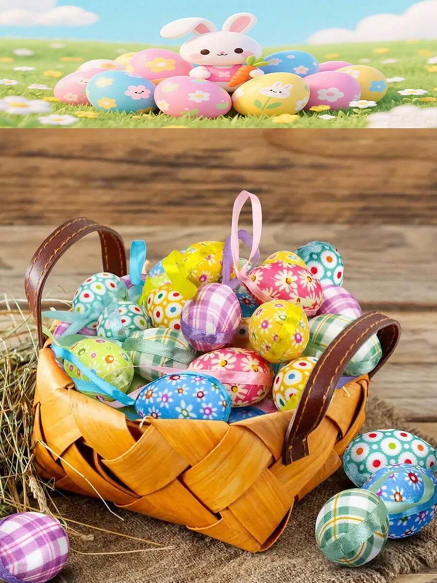 8pcs Colorful Easter Decorative Eggs, Foam Wrapped Colored Eggs, Hanging Style Decorative Eggs, Lucky Eggs, Spring Easter Decorations, Decorative Baskets, Easter Tree Ornaments, Game Prizes, Easter Gifts, Holiday Birthday Party Favors And Home Decor - Nhiều màu - Xem 1