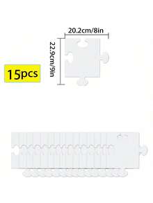 15pcs/30pcs Large White Blank Puzzle, Suitable For Doodle Coloring, Suitable For Various Activities, Children's Parties And DIY Art Creation - White - View 9