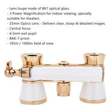 3x25 Tricolor Theater Binoculars (Red, White, Black) | Portable Glasses For Children (Opera And Concert) | Cute Mini Binoculars, Ideal Gift For Children, Shows And Sightseeing While Traveling - White - View 7