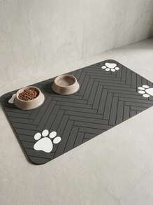 PETSIN Pet Feeding Mat, Silica Gel Dog/Cat Food Placemat, Absorbent & Quick Dry - Multicolor - View 5