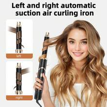 Six-In-One Hot Air Comb Foldable Curling Iron Hair Dryer Straight Roll Multi-Function Portable Hair Dryer - Black and Gold - View 2