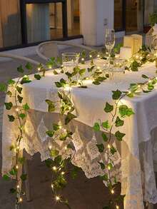 1pc 2M/5M/10M Flower Green Leaf Artificial Vine String Fairy Lights Solar Power Christmas Camping Tree Garland Light For Weeding Home Decoration - Warm Light - View 5