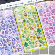 3/4pcs Random Cartoon 3D Embossed Jelly Stickers, DIY Scrapbooking Decorative Stickers, Cute Stickers - Multicolor - View 2