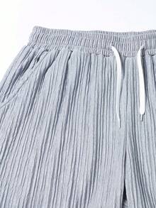 Women's Casual Soft Straight Leg Pants, High Waist Drawstring Slimming, Drapey Comfortable Pants For Indoor & Outdoor Wear Spring - Grey - View 4