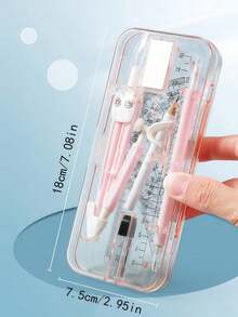 9件套文具套装，包括圆规、直尺和数学绘图工具，适合学生使用 - 彩色 - 查看 6