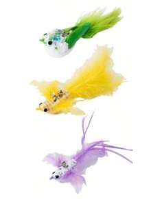 1个（颜色随机）逼真羽毛逗猫棒，带可拆卸强力吸盘，吸力强劲，可替换宠物羽毛铃铛，牢固吸附在地板上，互动猫玩具，适合室内玩耍和运动，无需电池 - 藍色 - 查看 11