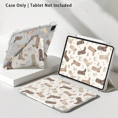 1pc Painted Effect Acrylic Crystal Tablet Protective Case With Stand, Compatible With Honor Pad 9/10, Honor GT 11.5inch/X9A/X9Pro, Matepad 11 Inch 2023/2022, Matepad Pro, Redmi, OPPO, VIVO, Apple IPad 10th Generation/11 2025, Galaxy Tab A9 Plus/A11/A11 PLUS, Suitable For Back To School, Valentine's Day