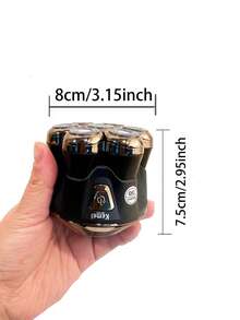 Kemei New Style 7D Floating Shaver For Men, Strong Power Shaving Machine, Type-C Razor, High Quality, Professional Bald Heading Shaving Machine, More Clean Hair Remover For Beard & Bald Head, Soft Skin Beard Shaver KM-T415, New Year Gift For Men, Birthday Gift - Black - View 3