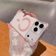 粉色磁吸透明水晶糖果色软TPU手机壳，适用于 17 AIR 16 15 14 13 12 Pro Max/Plus，防震保护套 - 粉色 - 查看 4