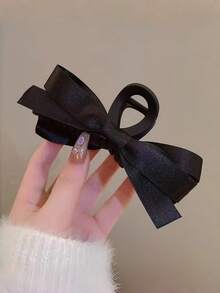 1个女士大号黑色蝴蝶结发爪，简约百搭，适合日常佩戴，女士发饰，优雅爪夹，时尚发夹 - 彩色 - 查看 4