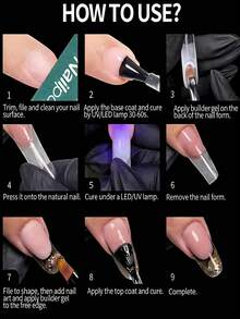 120片装法式双层美甲延长模具 - 可重复使用的亚克力双用途模具，边缘光滑，是DIY美甲和沙龙级法式美甲延长的理想之选 - 無色 - 查看 4