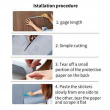 1 Roll Of Grille Pattern Self-Adhesive Wall Stickers/Ceiling Stickers/Bedroom/Living Room/Coffee Table/Furniture Renovation/Decorative Wall Stickers/Peel And Stick Wallpaper/Kitchen Tailgate/Home Deccor Wallpaper/Room Decration/Waterproof/Oil-Proof/Detachable/Vinyl Wrap - Tea Cake - View 10