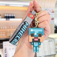 Pixel Design Keychain, 3D Figurine, Woven Keyring, Multiple Color Options. 3D Stereoscopic, Double-Sided Printing, High Fidelity, Exquisite Craftsmanship. Suitable For Backpack Pendant, Key Accessory, Bag Decoration, Car Keychain, Phone Charm. - Multicolor - View 10