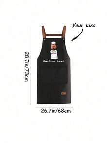 1 pieza Delantal de cocina personalizado, Delantal impreso personalizable - Delantal de cocina personalizado, Delantal con logotipo personalizado, Delantal de chef, Delantal con nombre personalizado, Adecuado para panaderos, asadores, delantal de cocina, Delantal de poliéster moderno resistente al aceite, Delantal de cocina negro, Adecuado para jardinería, cocina y tareas del hogar, Regalo ideal para el Día de la Madre, temporada de bodas, graduación - Multicolor - Ver 5