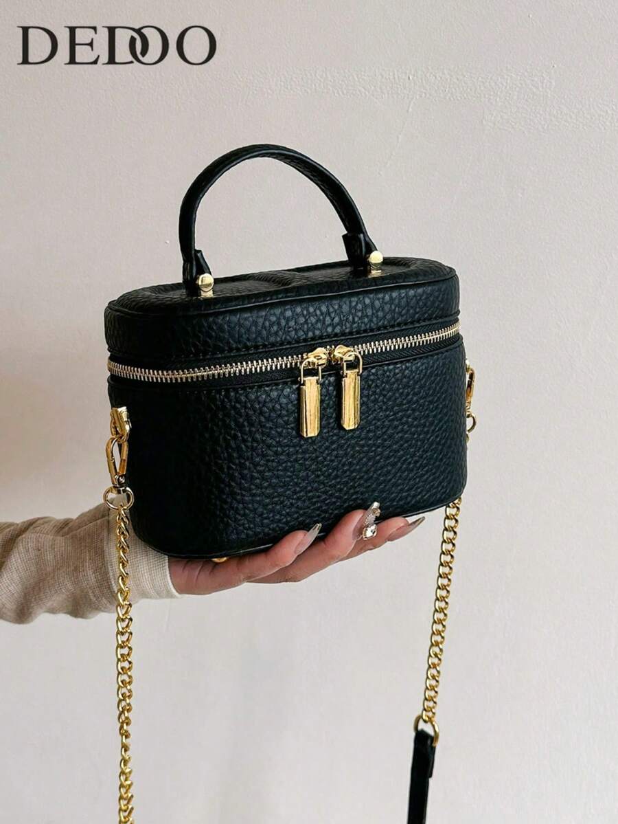 Women's Autumn Winter New PU Large Capacity Simple Fashion Bucket Bag Shoulder Bag Crossbody Bag, Bag For Women Elegant - 黑色 - 查看 1