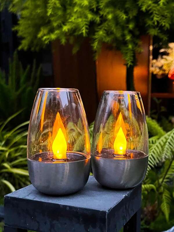 6 chiếc đèn nến bằng thép không gỉ chống chịu thời tiết - Đèn trang trí ngoài trời chống nước cho các dịp lễ hội.