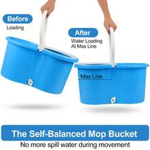 Spin Mop And Bucket, Mop And Bucket With Wringer Set For Home, 360 Spinning Mop Bucket Floor Cleaning Tool With 3 Microfiber Mop Replacement Head Refills, 61" Extended Handle For Floor Cleaning Home(Blue) - 藍色 - 查看 8