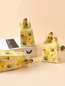 12pcs Creative Bee Gift Boxes Gifts Package Paper Box For Bee Birthday Party BabyShower Wedding Party Decor - Multicolor - View 4