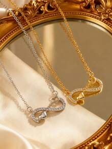 Simple And Fashionable 8-Shaped Heart-Shaped Collarbone Chain, Exquisite And Versatile, Elegant Neck Chain