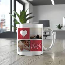 1pc Customized Mug, Personalized Wedding Photo & Letter Collage Mug, Creative Wedding Gift, Personalized Mug, Unique Gift, Couple Gift Idea, Elegant Wedding Souvenir Gift, Suitable For Valentine's Day, Wedding, Anniversary And Party Occasions - Multicolor 4 - View 3